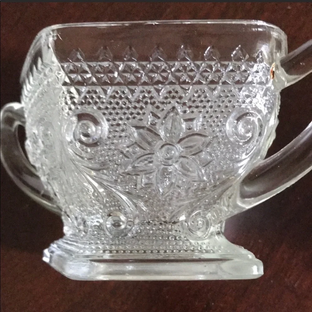 Indiana Glass Vintage Tiara Daisy Sugar Cream Set